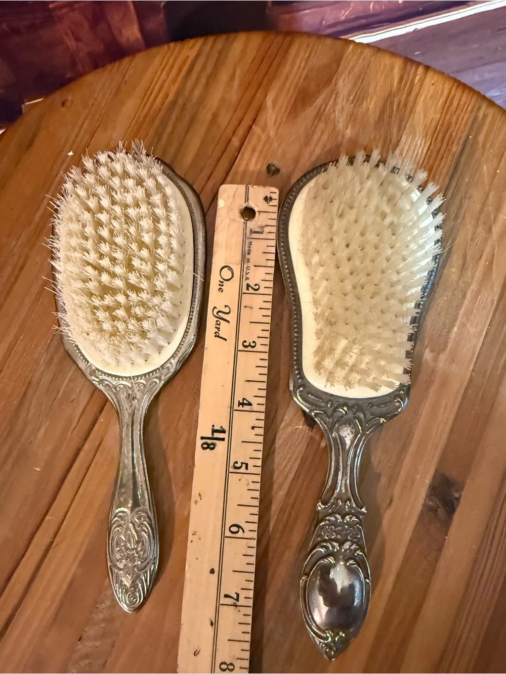 Ornate Silver-Tone Decorative Hairbrush Set Classic Victorian Towle
